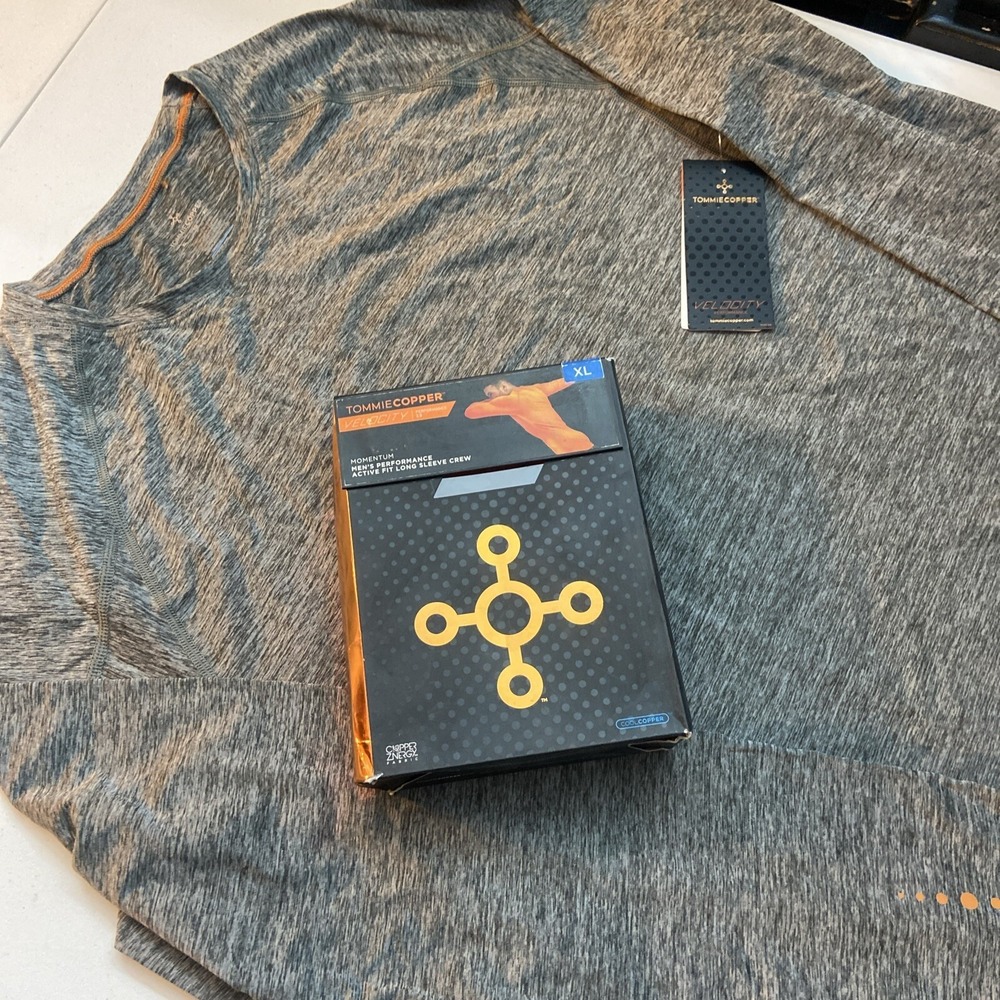 Tommie‎ Copper Active Long Sleeve Crew XL Grey Mens Velocity